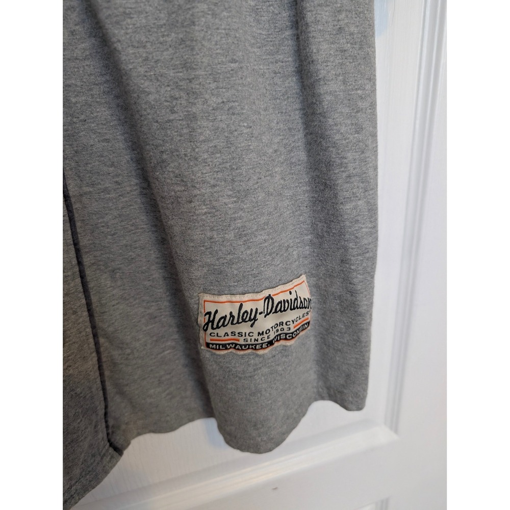 Harley-Davidson Mens Baseball Jersey Shirt Gray Killer Creek Roswell GA Large - Picture 3 of 7